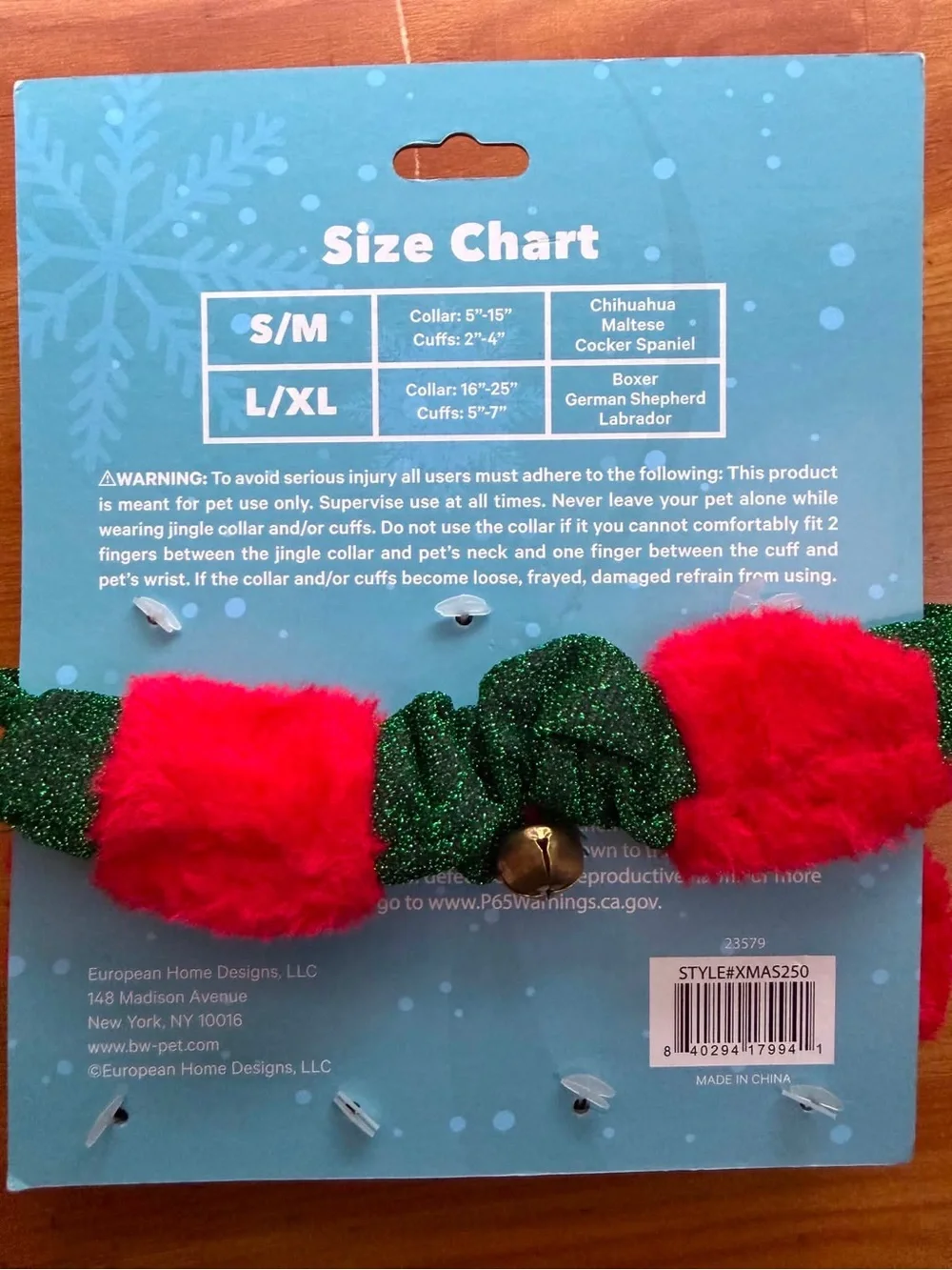 Jingle Collar and Cuff Set - Red and Green Holiday Pet Accessory